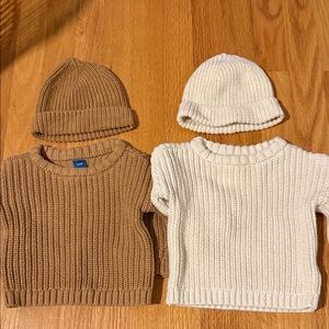 Old Navy Sweater & Hat Sets Size 6-9 Months